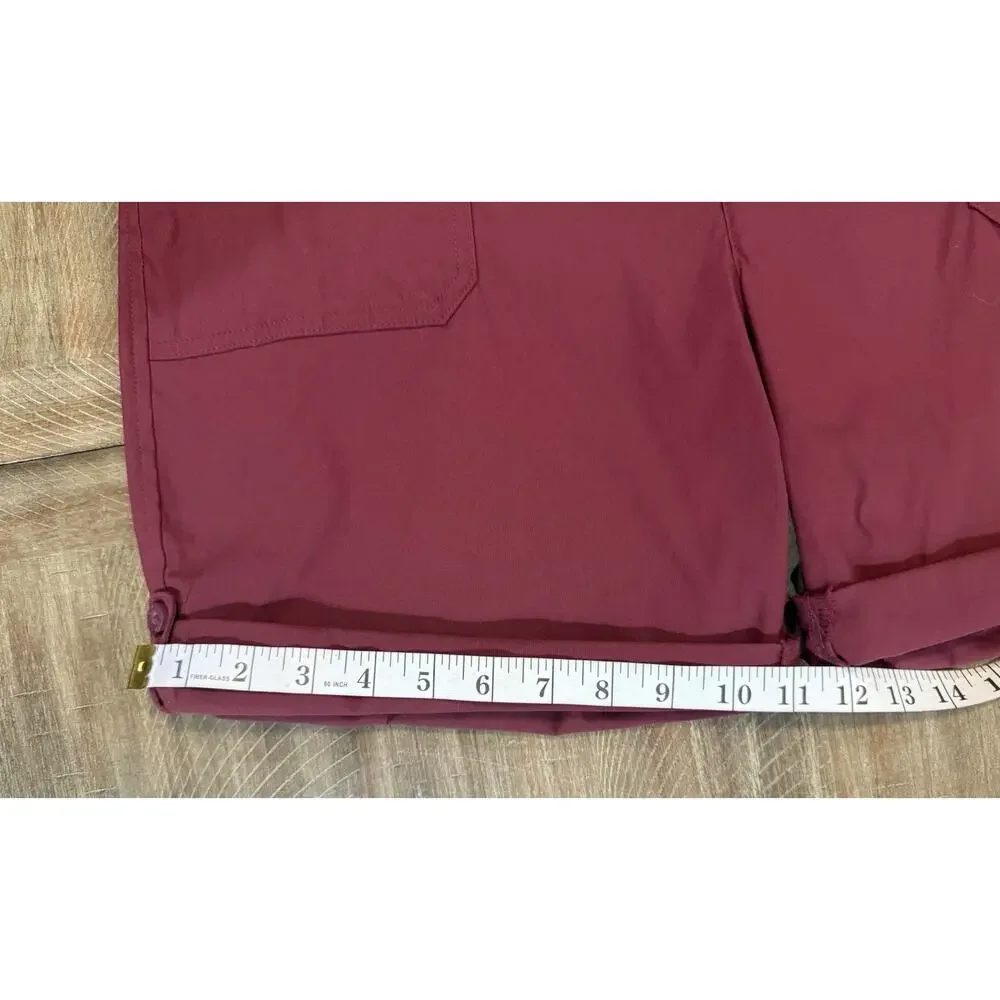 Eddie Bauer Women’s Bermuda Shorts Stretch UPF 50 Rolled Hem Burgundy Size 14